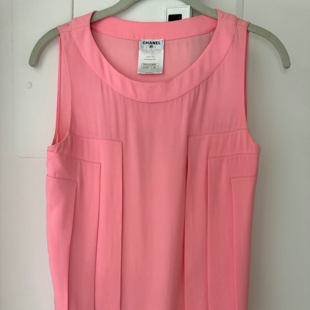 Chanel Pink Silk Sleeveless Blouse – Timeless Elegance & Effortless Luxury